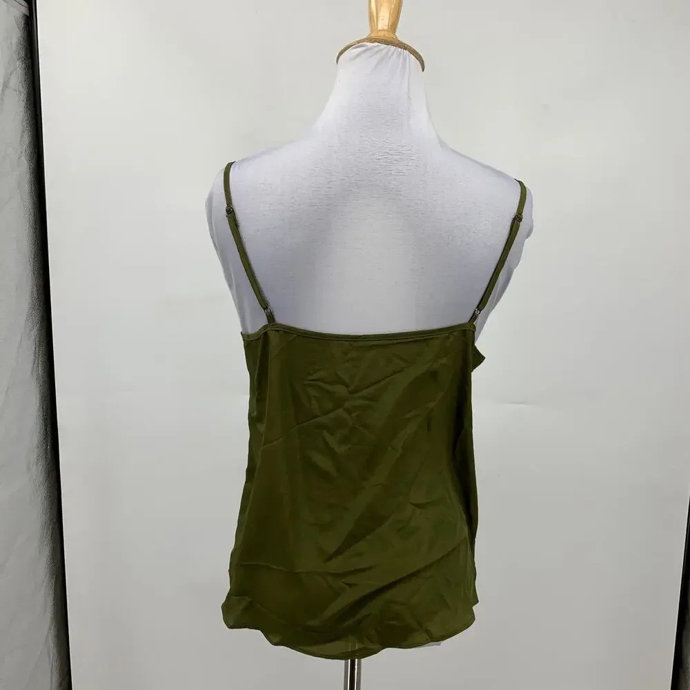 J Crew Top Women 2 Moss Two Piece Classic Fit Button Up Lace Overlay Long Sleeve